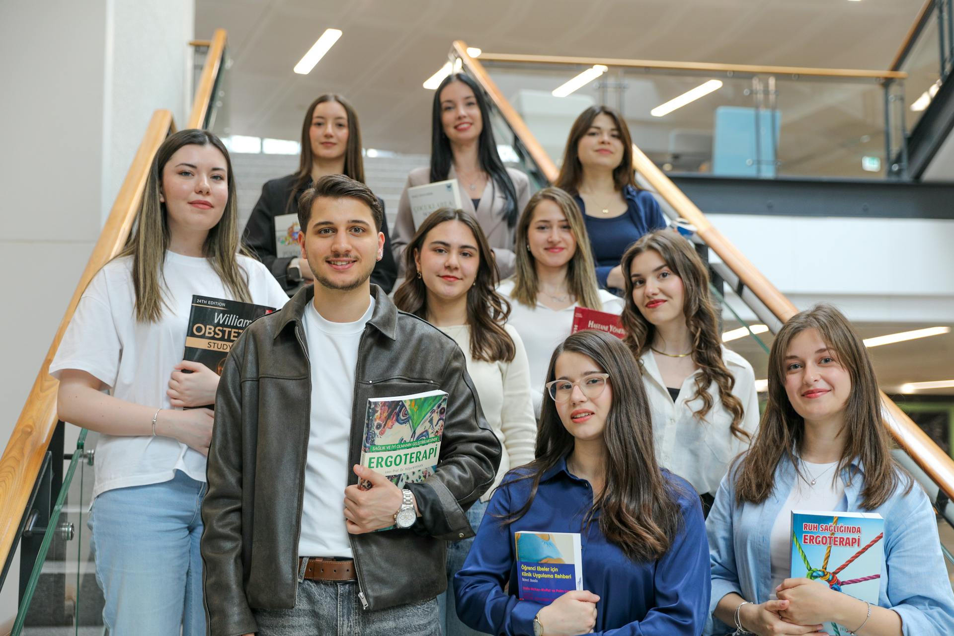 CNAM banner - campus students stairs group